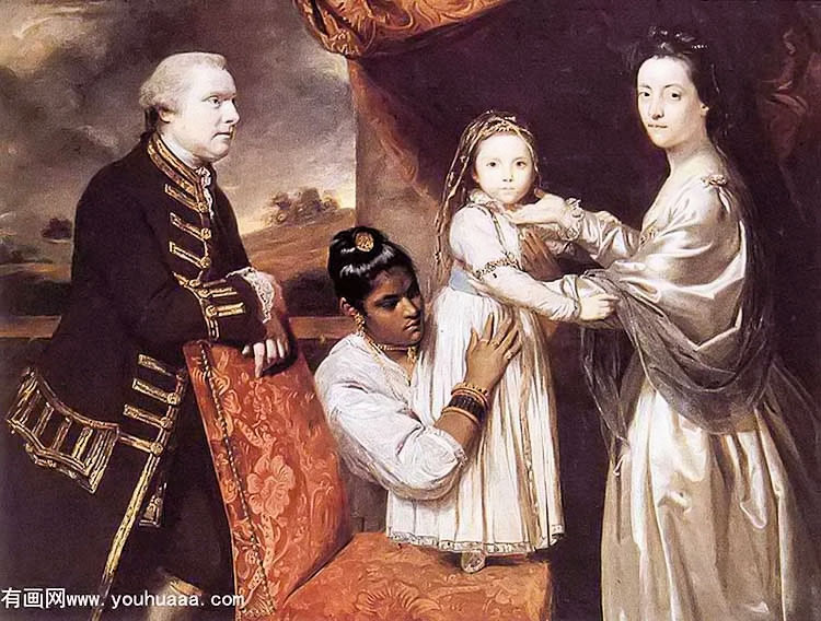 george clive and his family with an indian maid