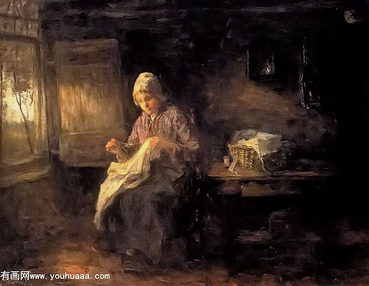 a woman sewing