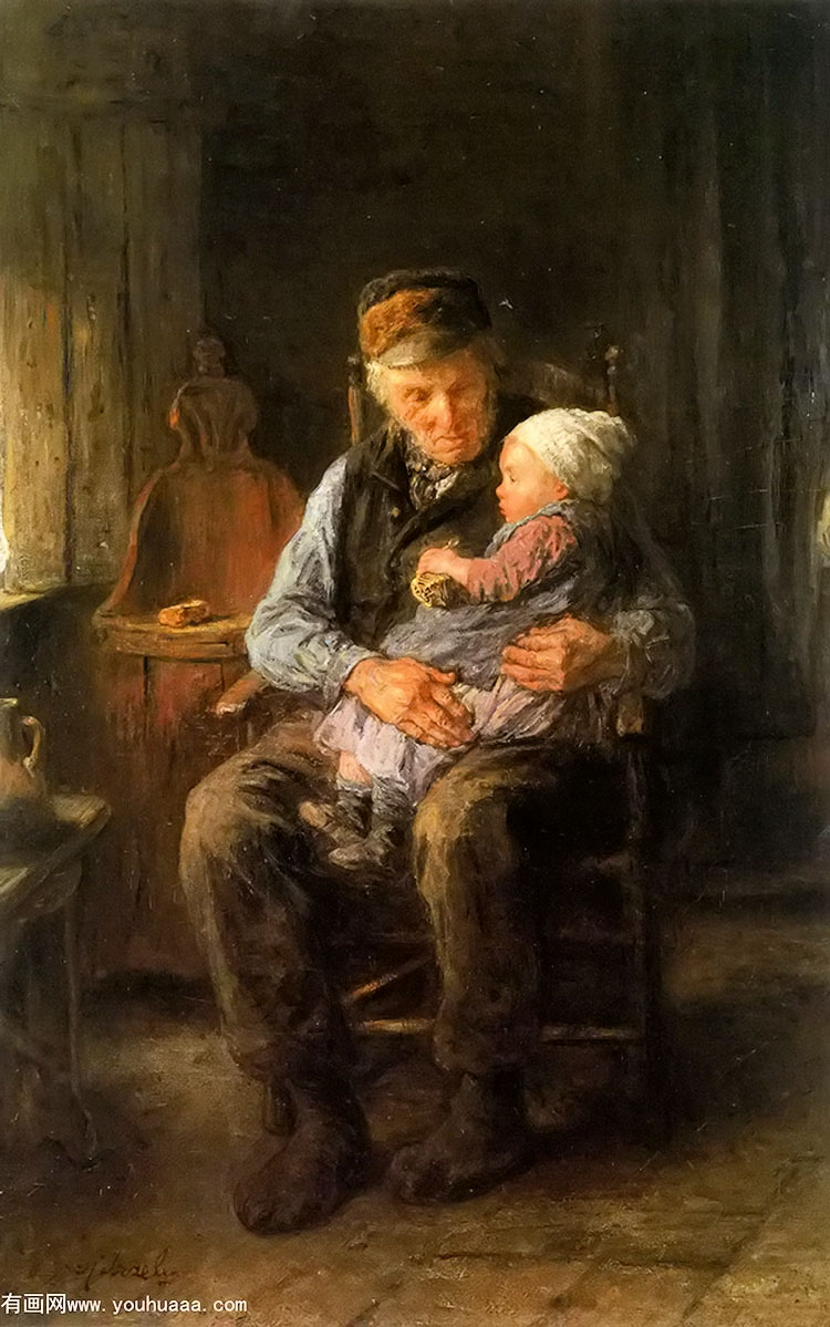 in grandfathers arms