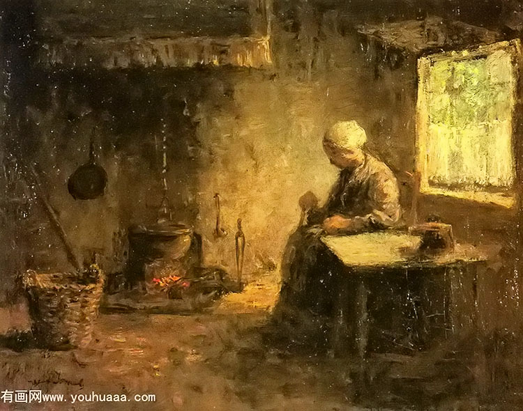 peasant woman by a hearth