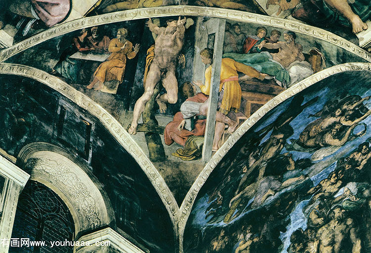 crucixion of amman rome vatican the vault of the sistine chapel