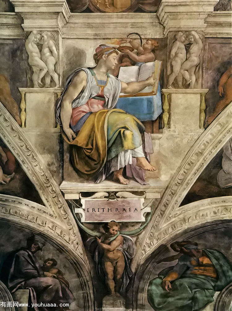 the eritrean sibyl rome vatican the vault of the sistine chapel