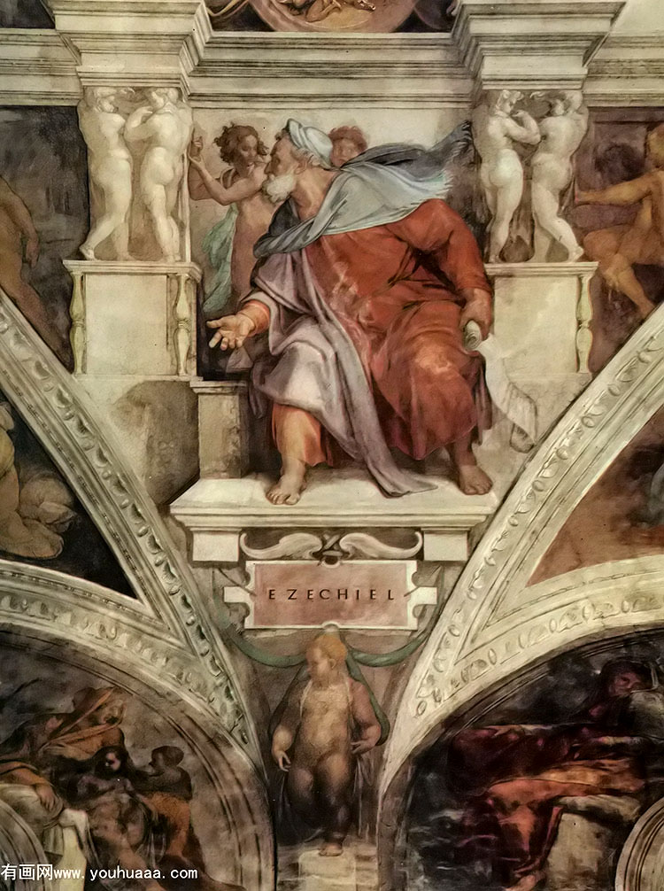 the prophet ezekiel rome vatican the vault of the sistine chapel