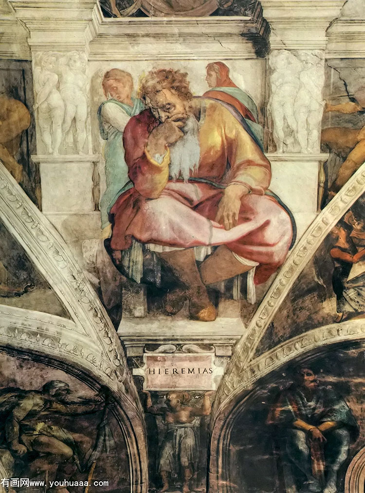 the prophet jeremiah rome vatican the vault of the sistine chapel