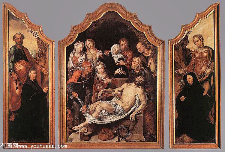 Үᣬ - triptych of the entombment