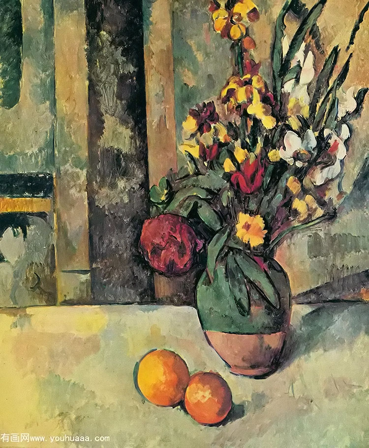 vase de fleurs et pommes