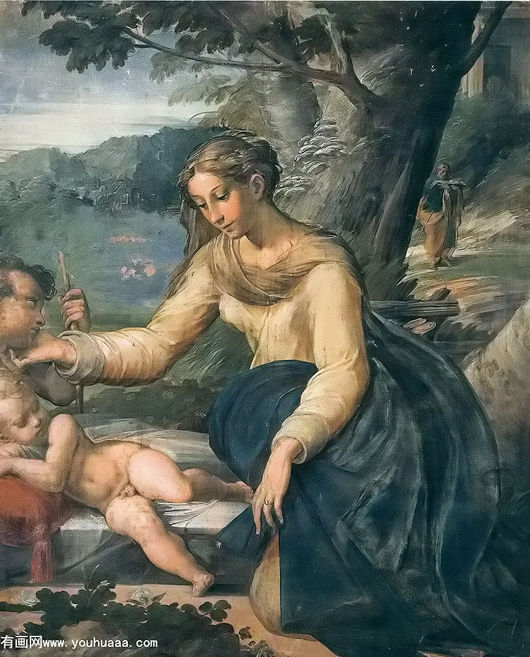 ʥͥʩϴʥԼ - holy family with the infant saint johl the baptist distemper