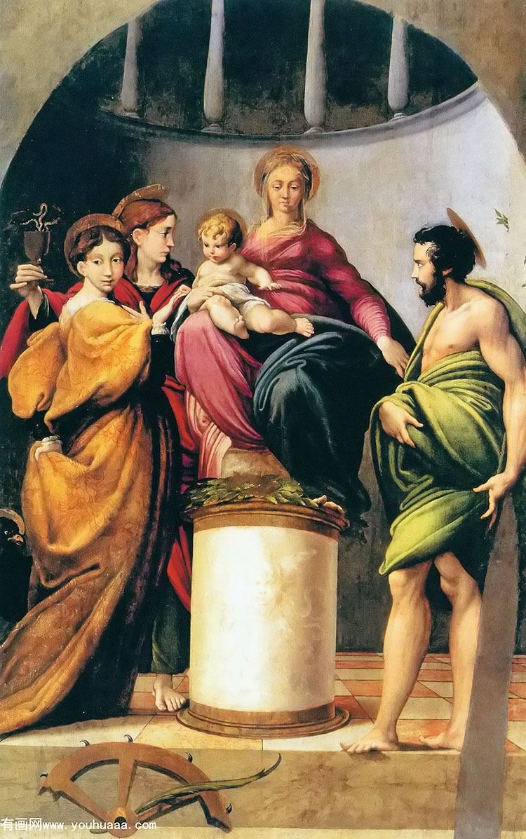 mystic marriage of saint catherine with saints john the evangelist and joln the baptist