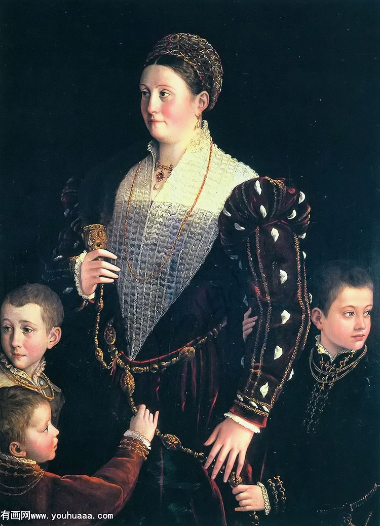 ʥɪ²ˣ - portrait of camilla gonzaga countess of san seconde with three sons