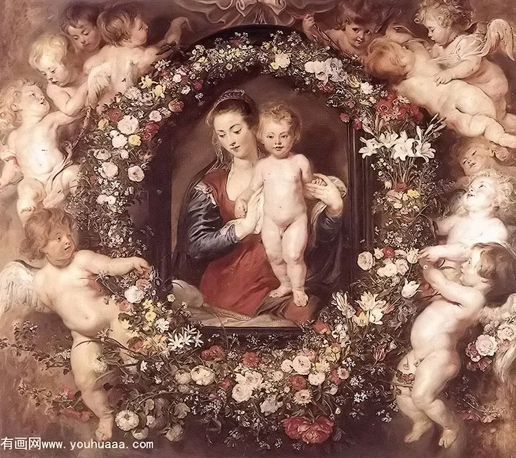 еʥĸ - madonna in floral wreath