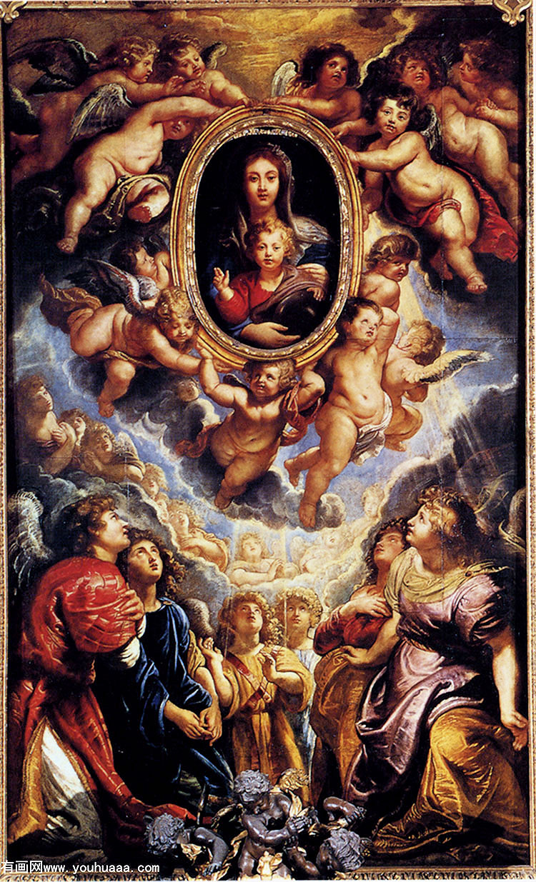 ʹʥĸ - virgin and child adored by angels