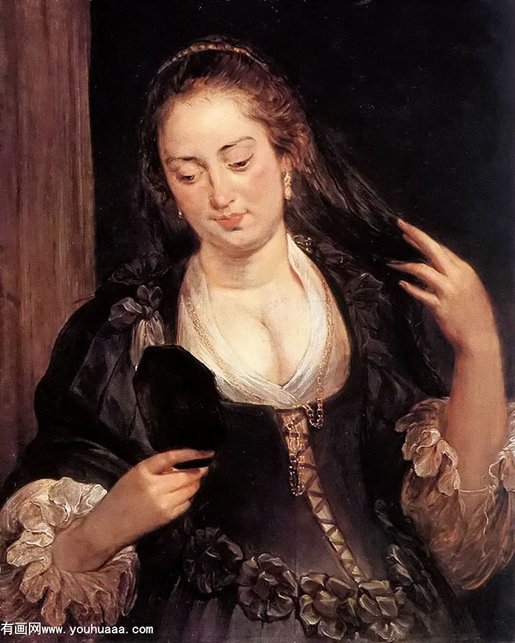 woman with a mirror