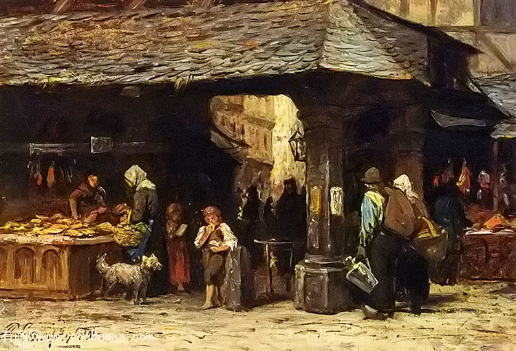 a market scene in frankfurt