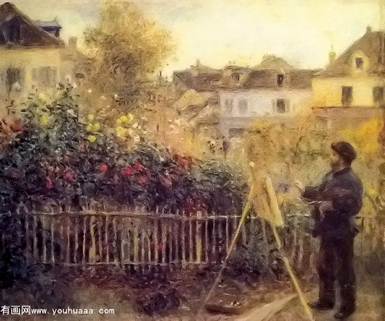 claude monet painting in his garden at argenteuil