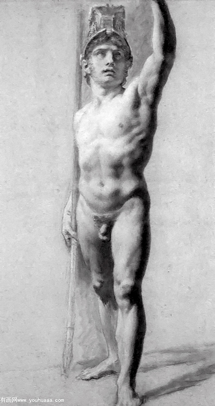 male nude raising his arm