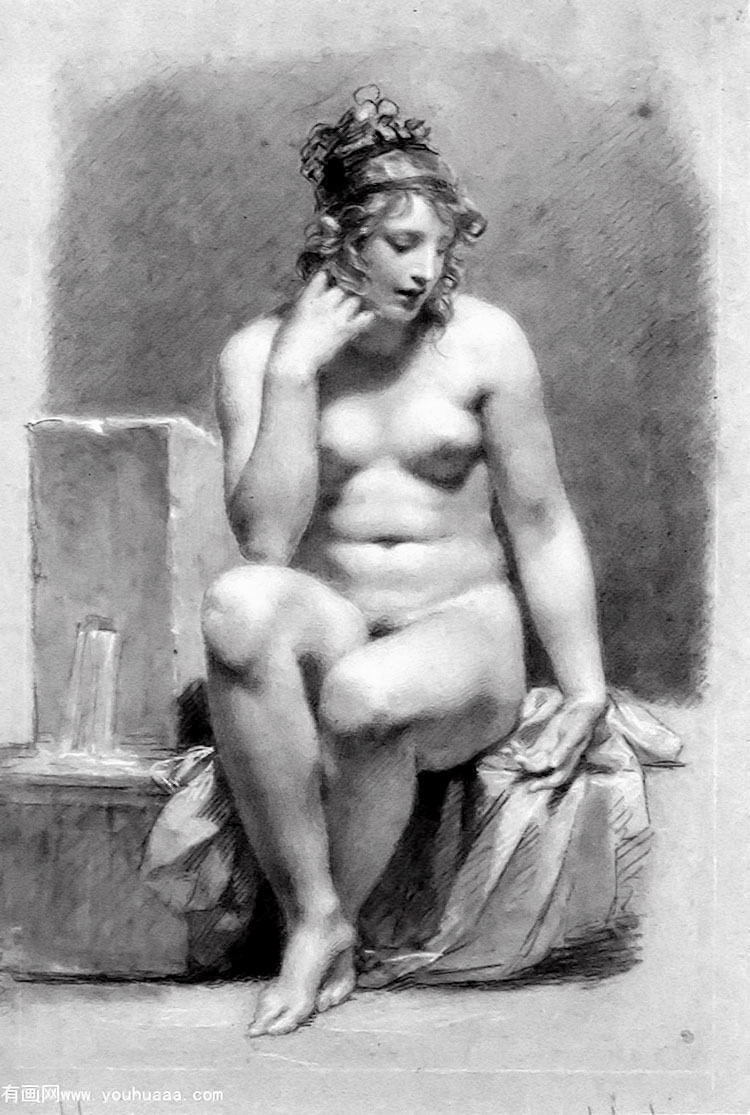 ȪŵŮ - seated female nude by a fountain