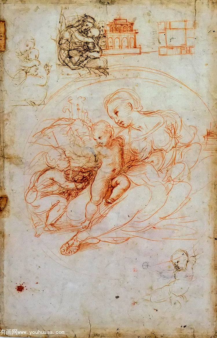 ʥĸϰ - studies for the alba madonna and other sketches