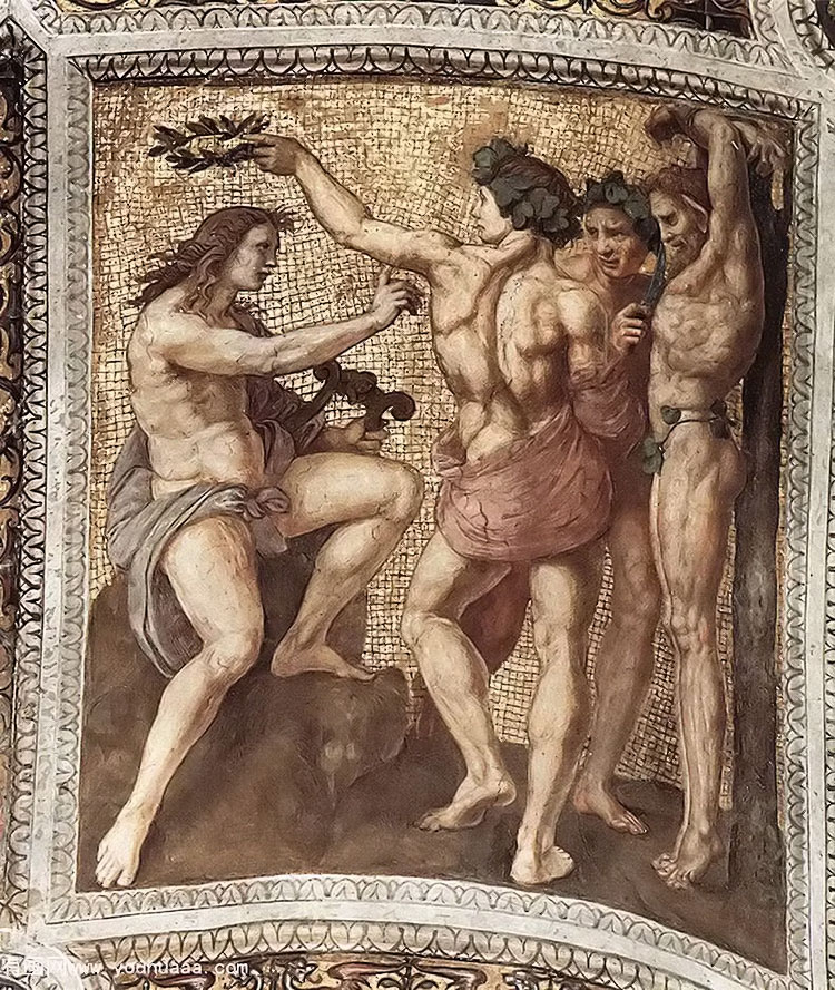 ٸǩ컨:˹ - the stanza della segnatura ceiling apollo and marsyas