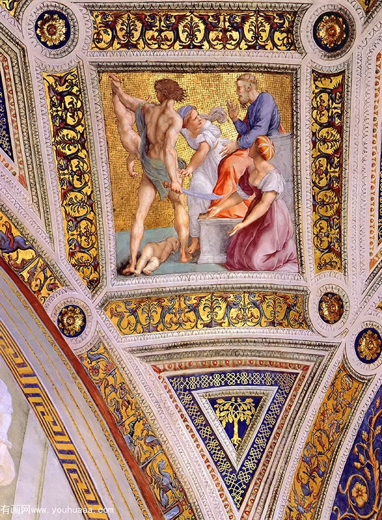 ٸǩ컨:ŵ(ֲ2) - the stanza della segnatura ceiling the judgment of solomon [detail 2]