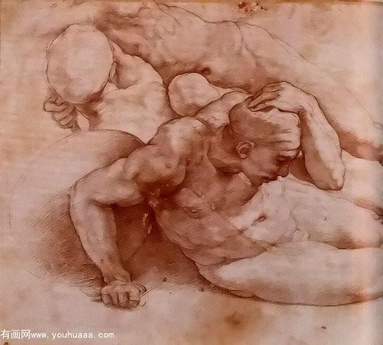 λ(ϰĩ) - two figures (study for the last judgement)