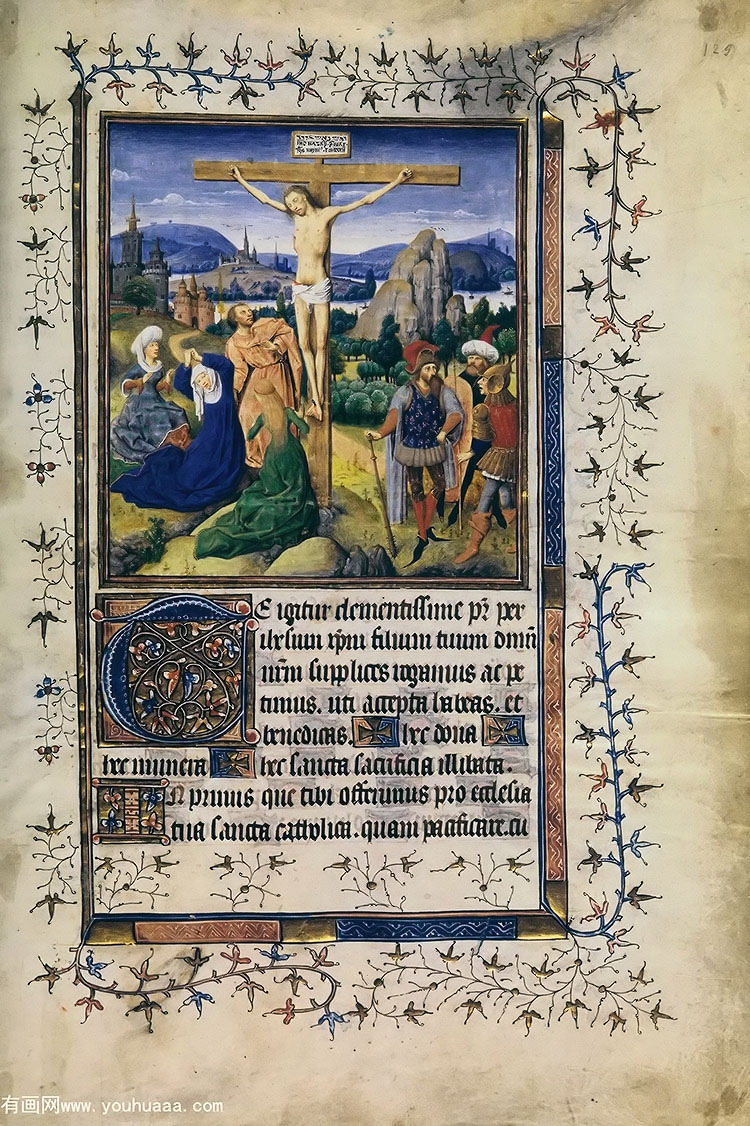 Ү(Сͼ) - crucifixion miniature in the pontiffical of sens fil 129 valenciennes