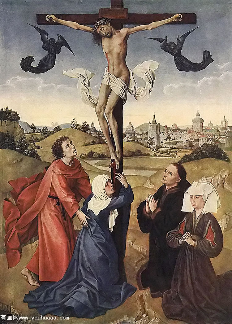 Ү(м) - crucifixion triptych central panel