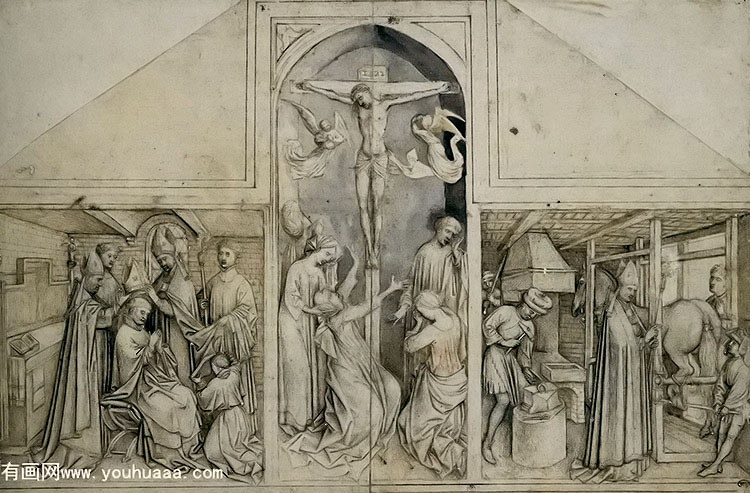 Үʥ - triptych of the cruccifixion and scenes from the life of st eloi