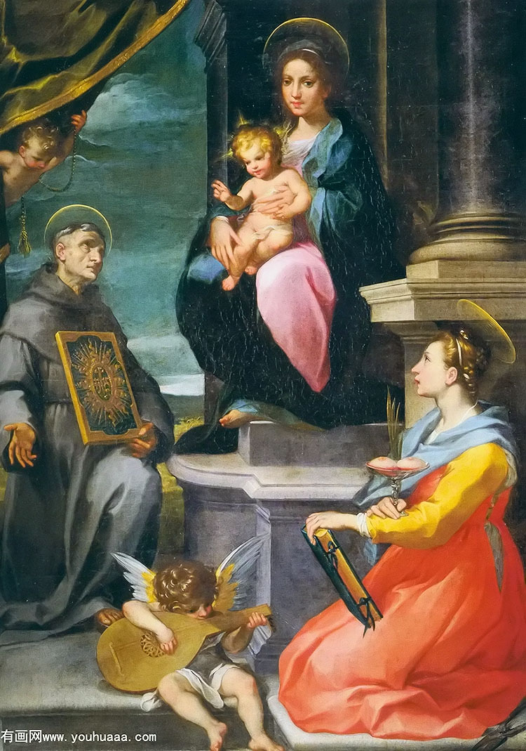 ʥĸӣʥɵŵʥɯ֮ - madonna with child between saint bernardino and saint agatha