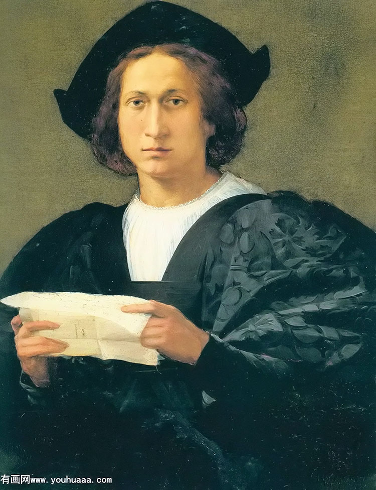 ŵ껭 - portrait of a young man with a letter