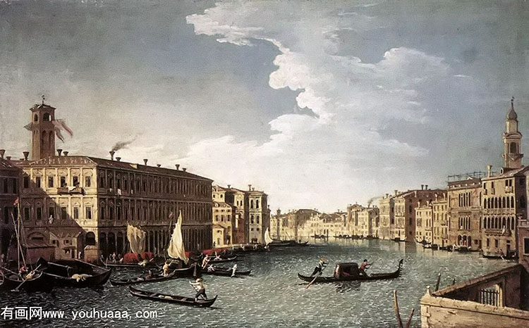 the grand canal with the fabbriche nuove at rialto