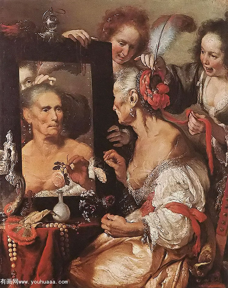 old woman at the mirror