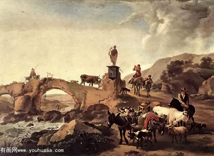 italian landscape with bridge