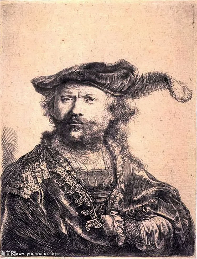 ñײ - rembrandt in velvet cap and plume