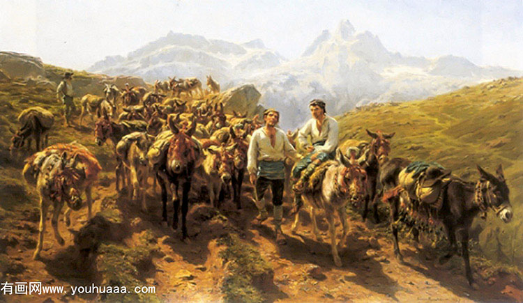 muleteers crossing the pyrenees