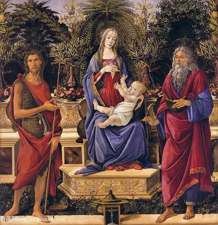 ʥϵʥĸʩϴʥԼ봫ʥԼ֮ - virgin and enthroned between saint john the bapist and saint john the evangelist