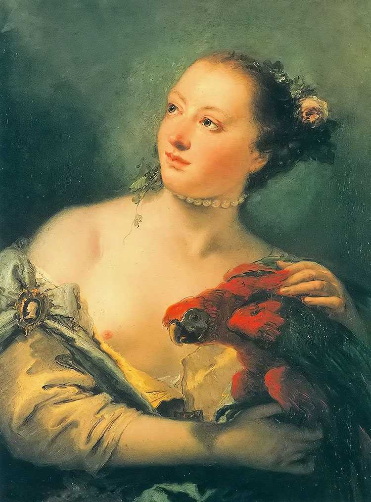 ĵŮӻ - portrait of a young woman with a parrot