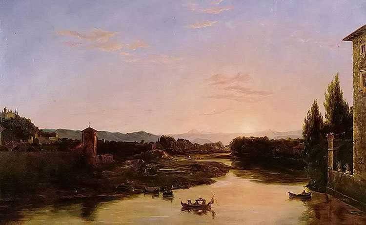 sunset of the arno