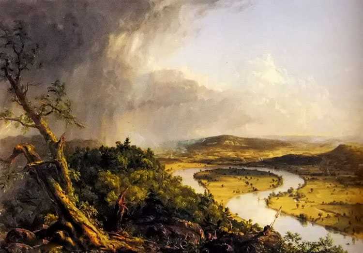 ţ - view from mount holoke, northampton, massachusetts, after a thunderstorm (the oxbow)