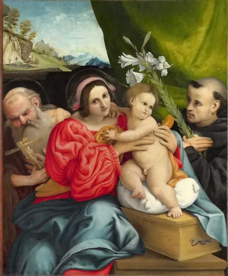 ʥĸӣʥķ׵ŵ˹ - The Virgin and Child with Saints Jerome and Nicholas of Tolentino