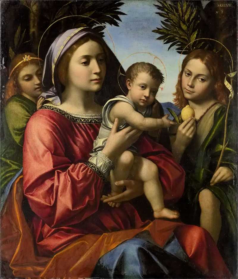 ʥĸӣʩϴʥԼһλʹ - The Virgin and Child, Saint John the Baptist and an Angel