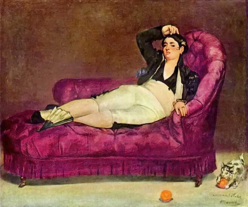 Young Woman Reclining in Spanish Costume.