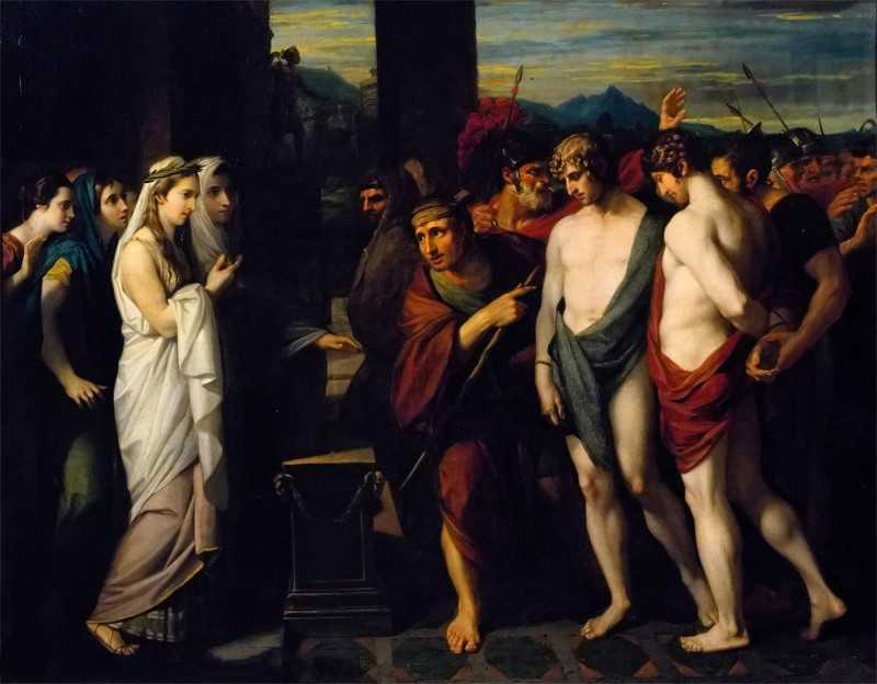 Ƥ˹˹߯˹Ϊܺ߱Ƽǰ - Pylades and Orestes Brought as Victims before Iphigenia