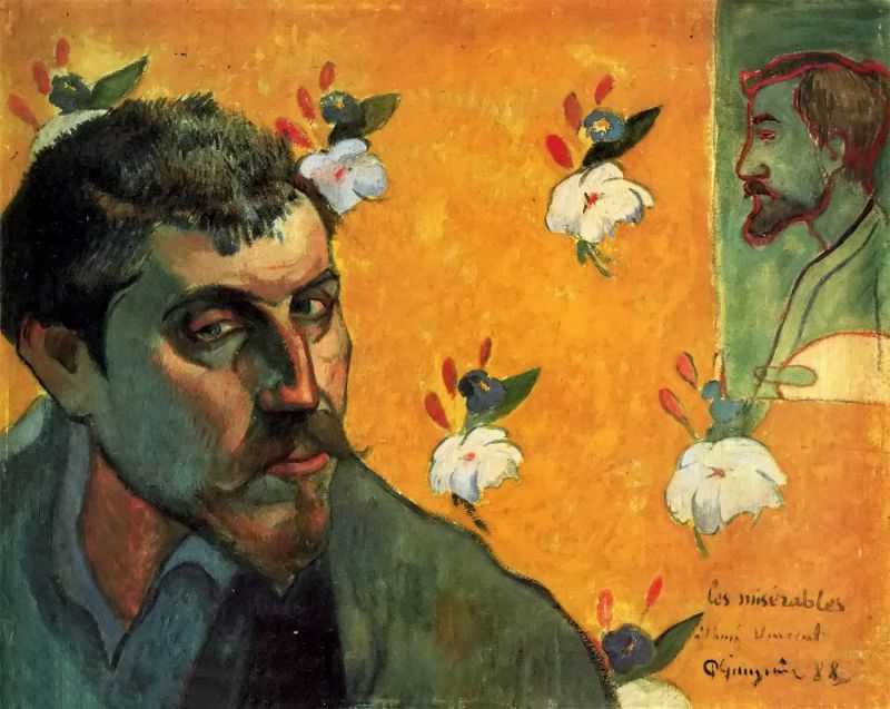 Ի(ڡ硯ȽãаɵµФɭ) - Self-portrait (in the role of 'Les Miserables' protagonist Jean Valjean) with Emile Bernard portrait in the background, for Vincent.