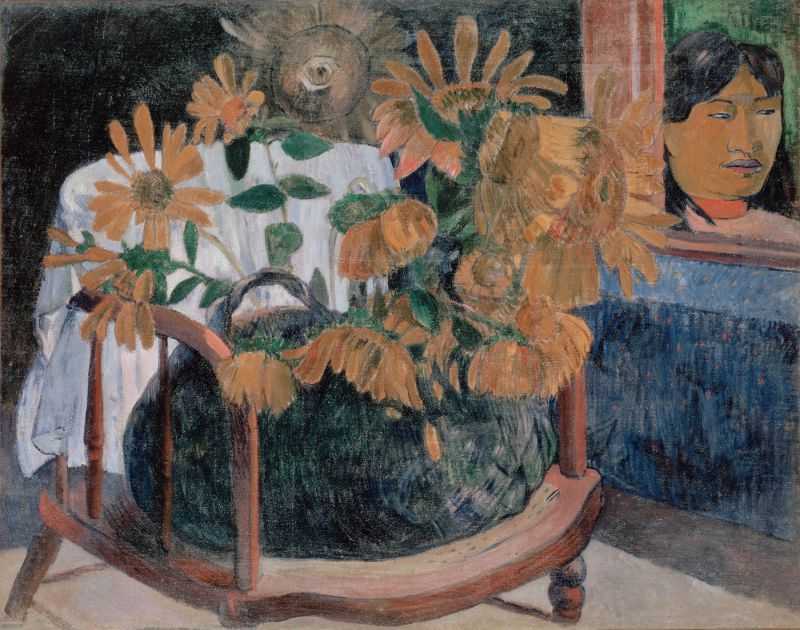 ϵտ - Still Life with Sunflowers on an Armchair