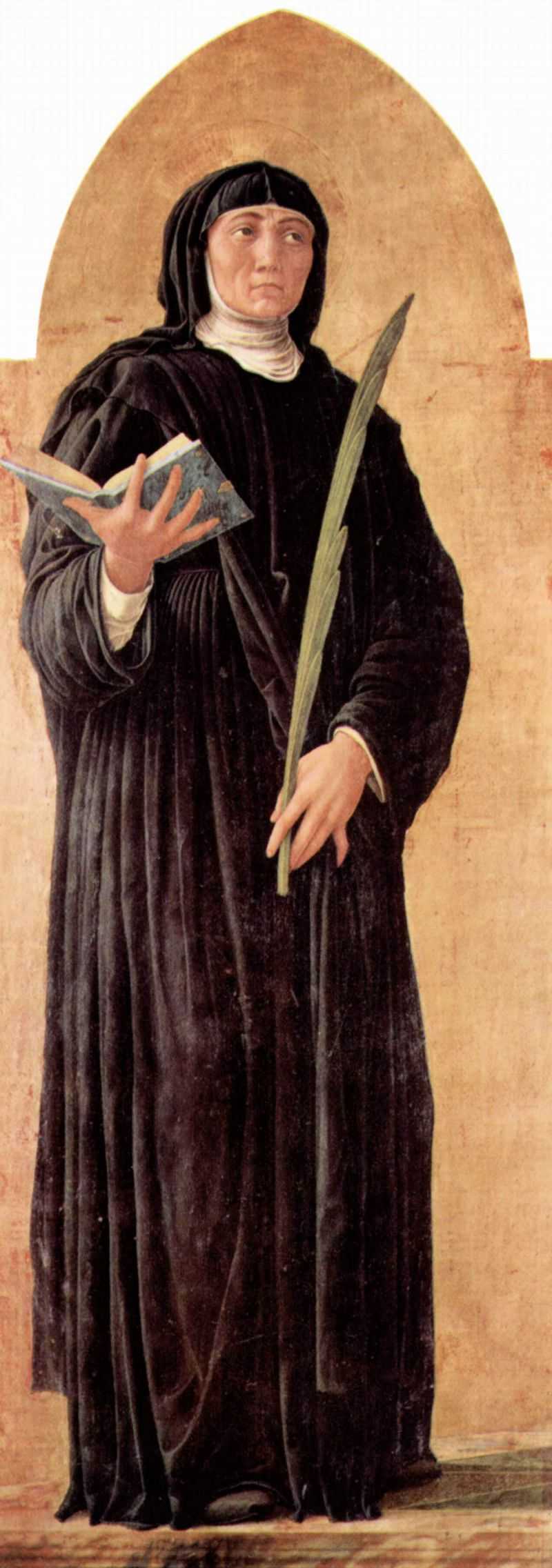 St. Scholastica, detail of the St. Lucas altarpiece