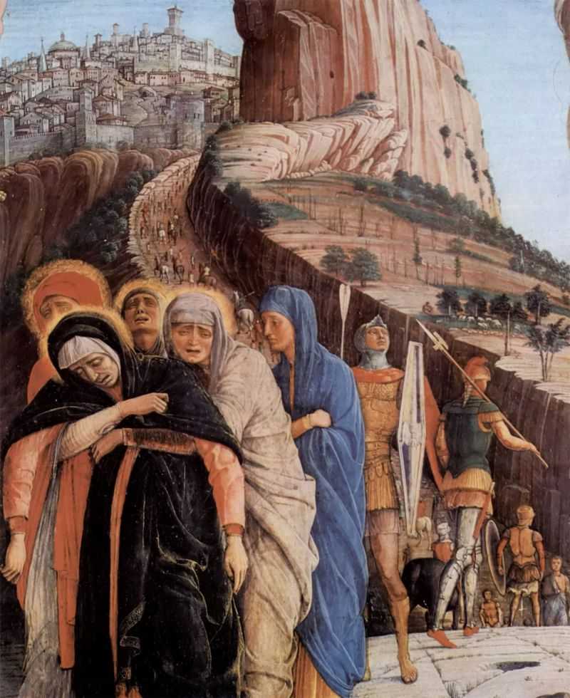 άɵʥŵ̳мҮ(ֲʥĸ) - Altarretabel von San Zeno in Verona, Triptychon, mittlere Predellatafel, Szene: Kreuzigung, Detail: Trauernde Marien