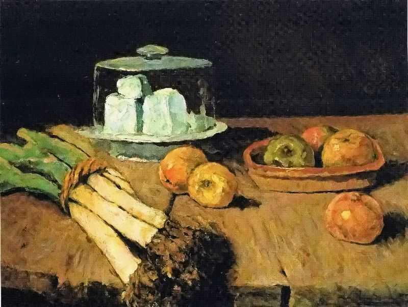 :Уƻ - Still Life with leeks, cheese and apples