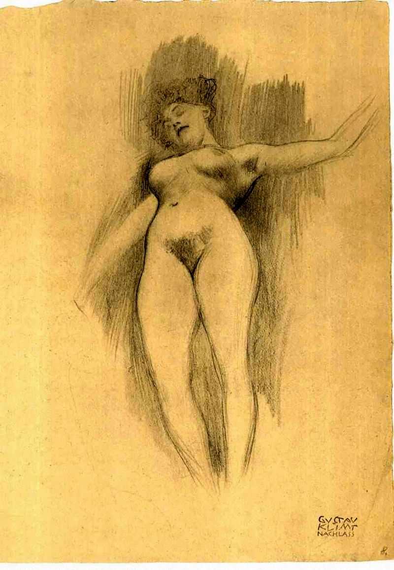 Ů() - Hovering female nude with dark backgraund