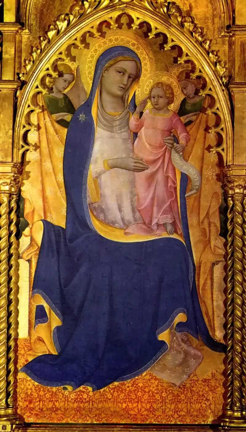 ʥĸӣذάм̳м - Monte Oliveto-Altar, Mitteltafel: Madonna