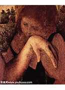 Pieta mit drei Engeln, Fragment, Detail: Engel